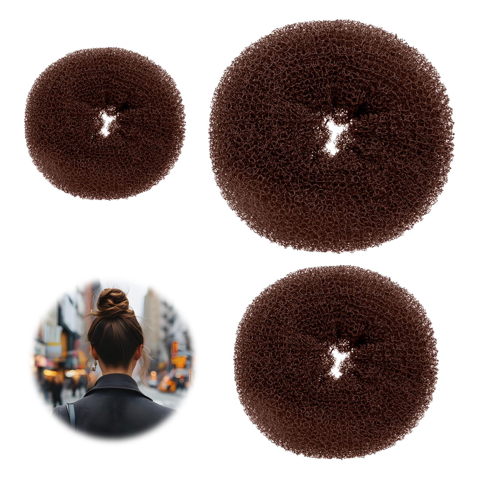 Amazon | PAVIKE お団子ヘアーヘアアレンジ (3点セット) 簡単ヘア