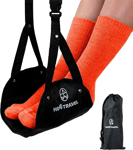 Miniatura 1 de Reposapiés de avión hamaca portátil para pies, artículos esenciales de viaje en avión para volar proporciona relajación y comodidad para vuelos