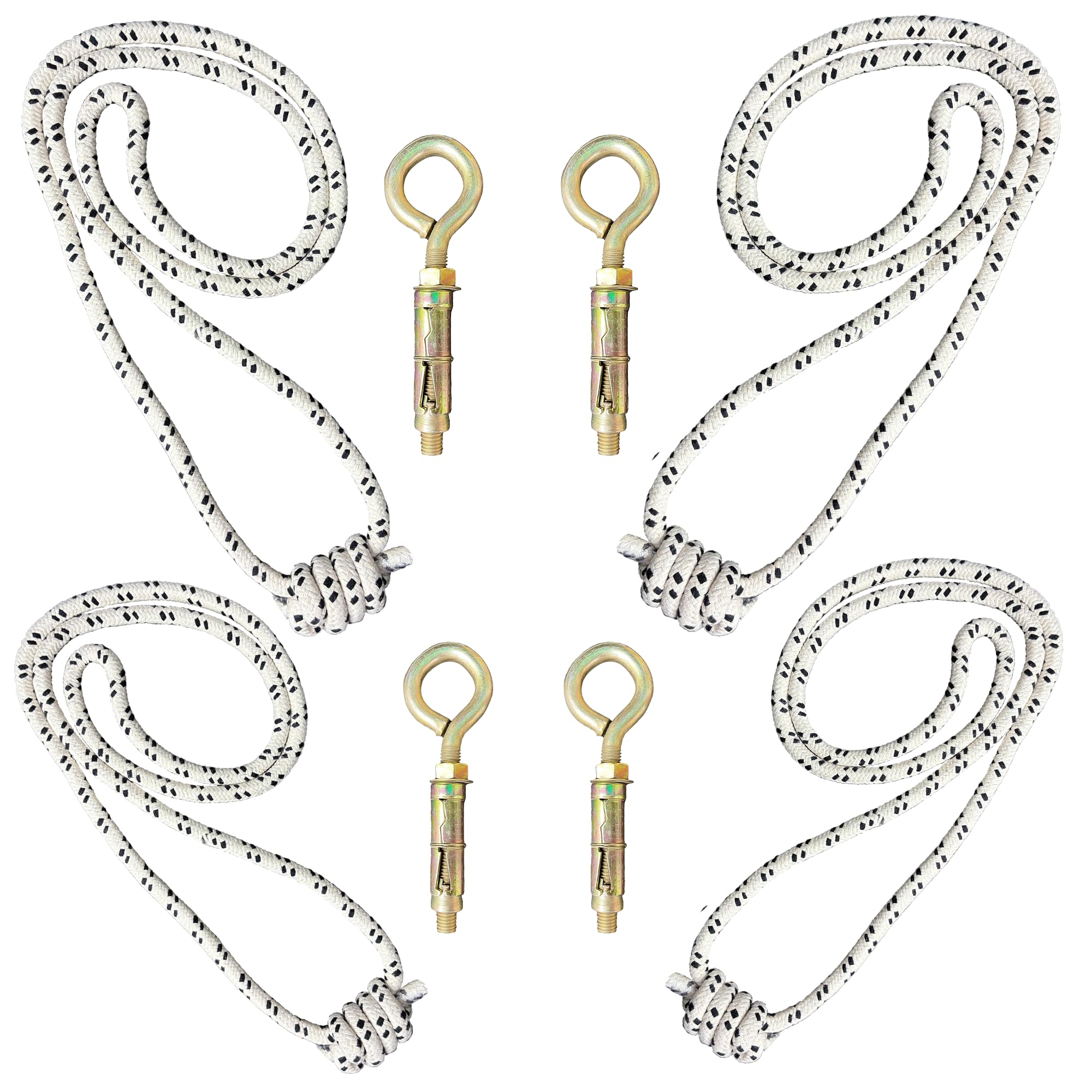 The Yogis Iyengar Wall Yoga Ropes full Set of - 4 Ropes (2 Long, 2 Small) With 4 Wall Hook Fasteners (B0B744W8VC) Amazon Price History, Amazon Price Tracker