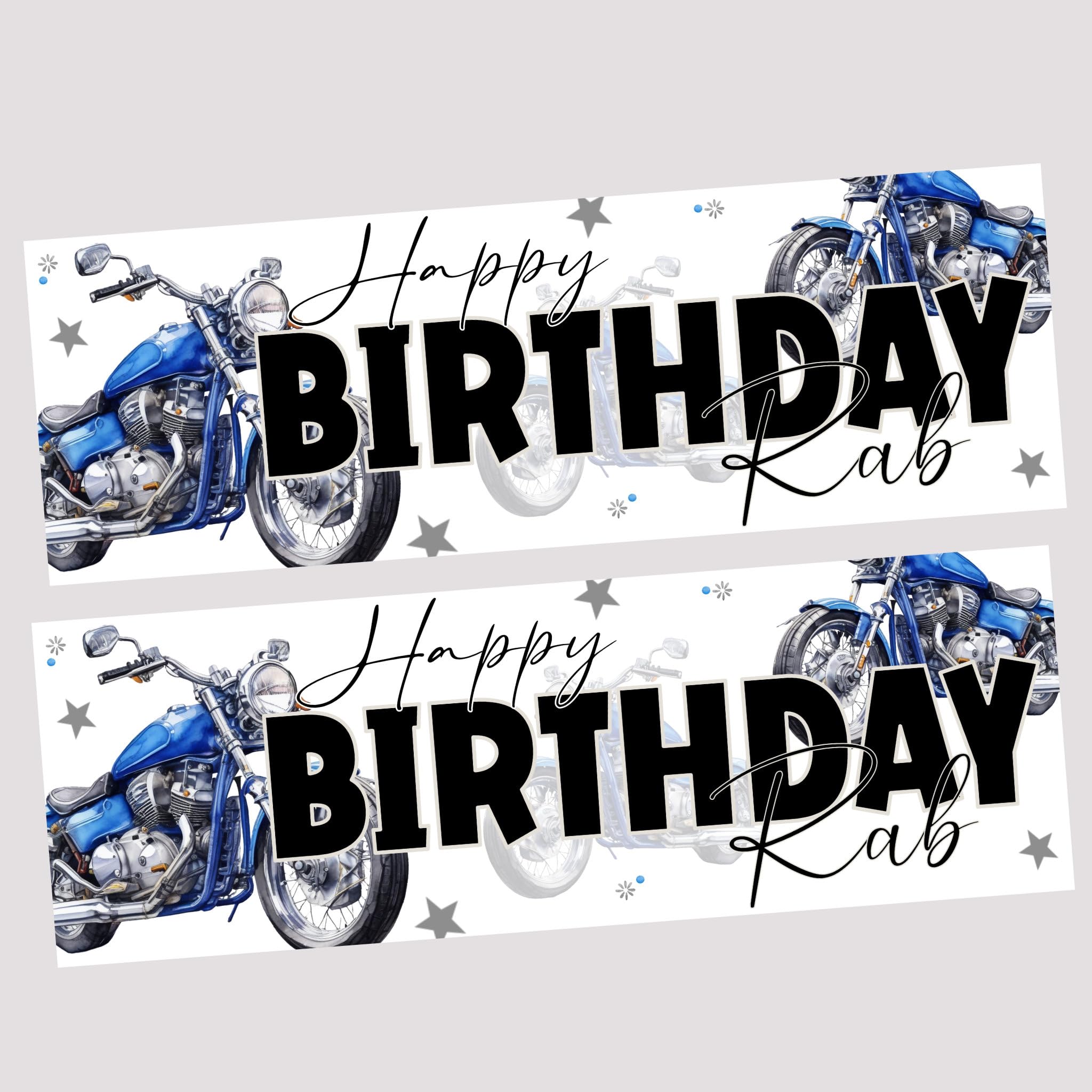 Personalised Motorbike Birthday Banner, Happy Birthday Banner with Name & Age, Motorbike Theme Birthday Decorations, Motorcycle Party Banner
