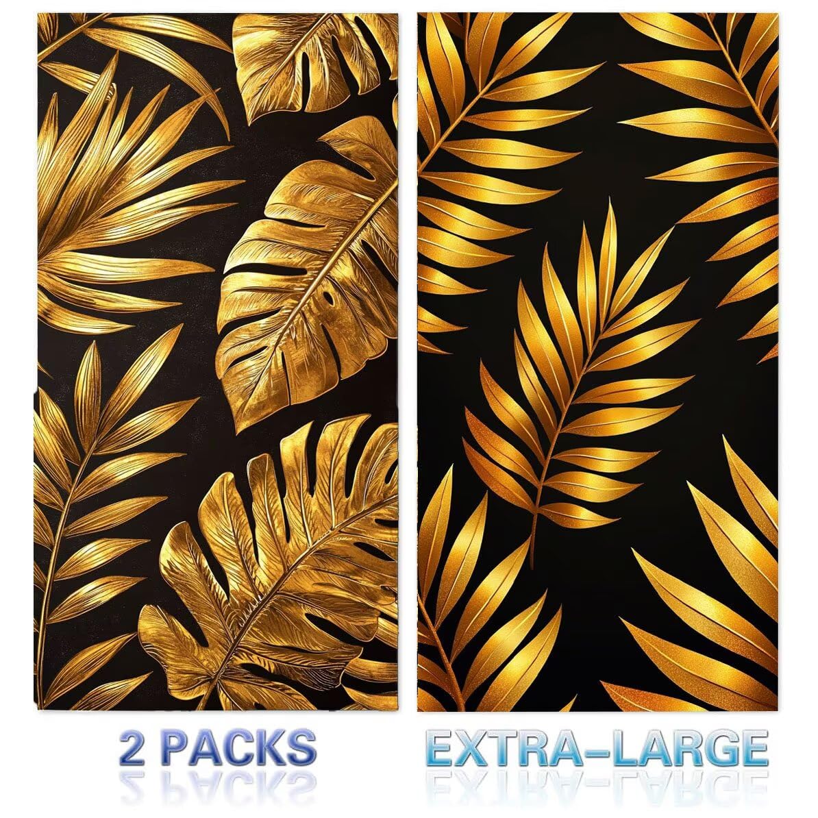 Strandtuch, Groß Strandhandtuch 100 x 200 cm 2er Set Mikrofaser Handtuch - Sandfrei Badetuch, Schnelltrocknendes Handtuch/Strandtuch xxl Saunatuch Stranddecke Zubehör (Pflanzen Blätter) V-1102