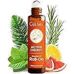 Gya Labs Active Energy Essential Oil Roll On - 0.34 Fl Oz - Travel Size Roller for Camping, Skin, Aromatherapy Relief, Convenience