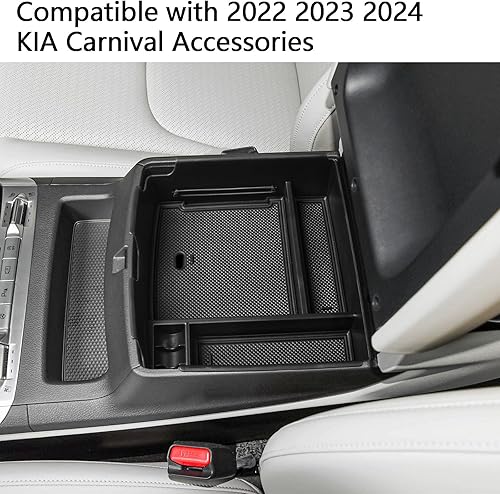 Miniatura 5 de EDBETOS Bandeja organizadora de consola central compatible con accesorios Kia Carnival KA4 2022 2023 2024 para reposabrazos secundario interior,