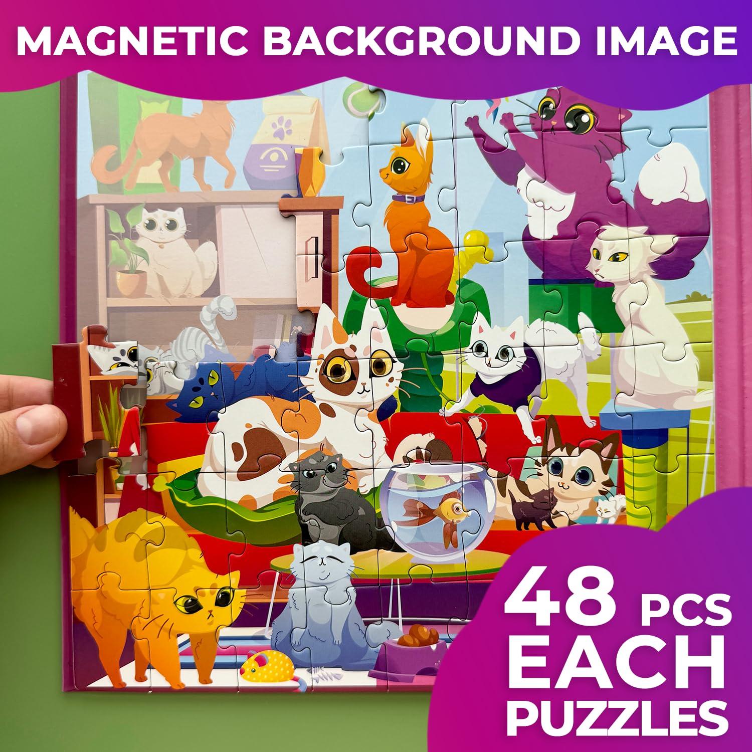 QUOKKA Magnetic Puzzles for 3 4 Year Olds, Travel Games for Kids Age 4 5 6, Travel Toys for Toddlers on Plane Car Ride - Image 3