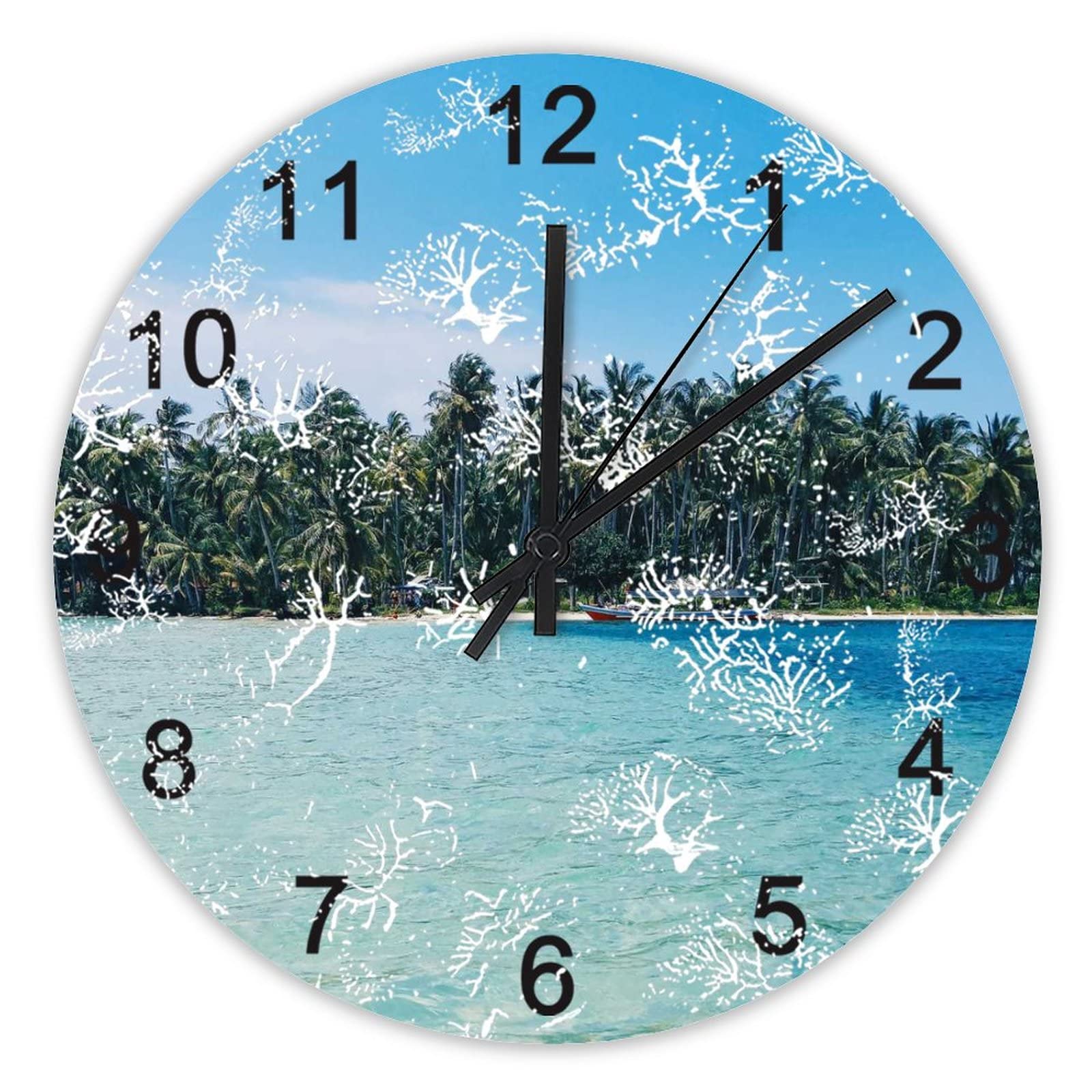 Horloge murale décoration d'intérieur design exotique île tropicale