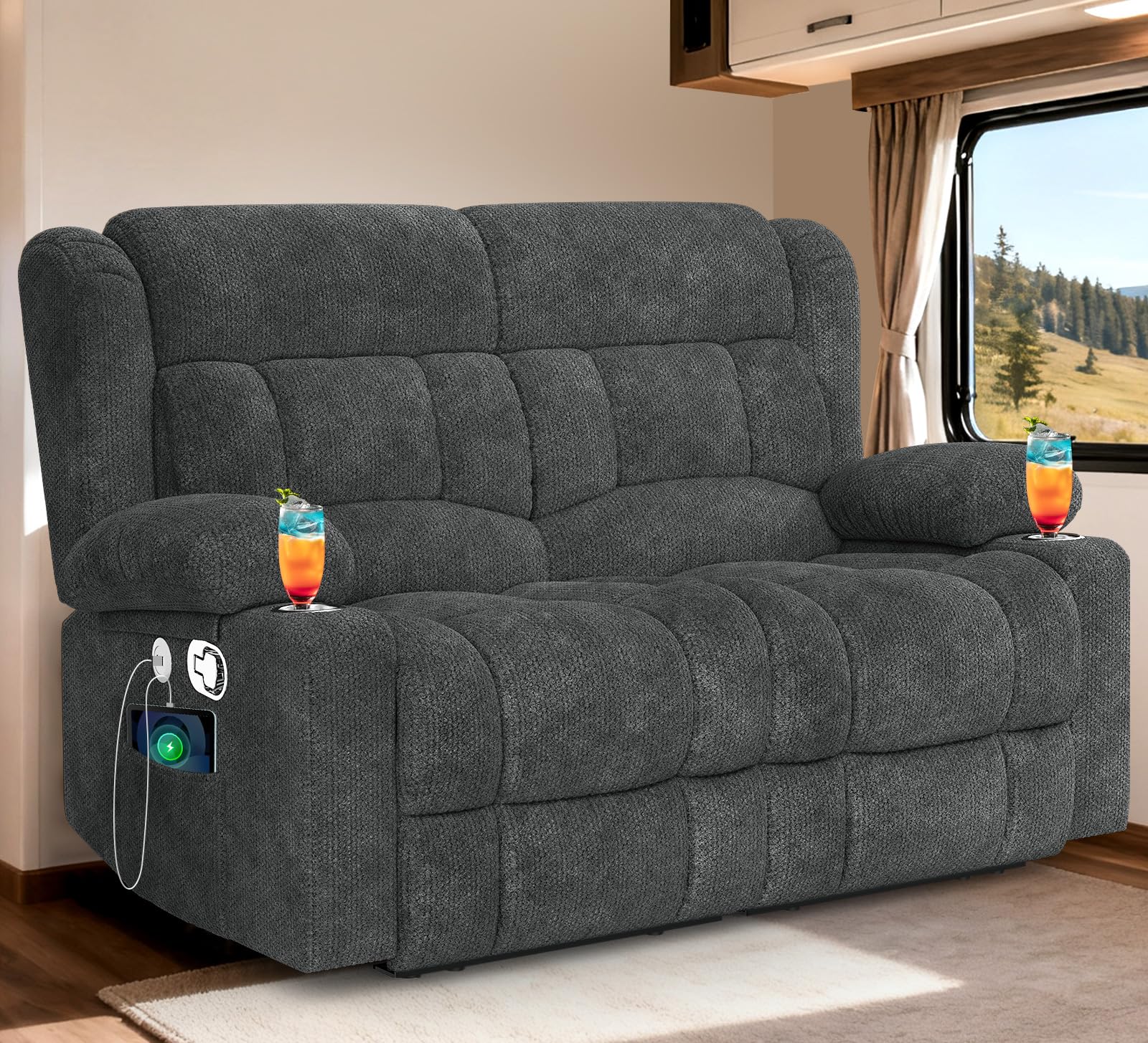 MOSGAT RV Loveseat Recliner