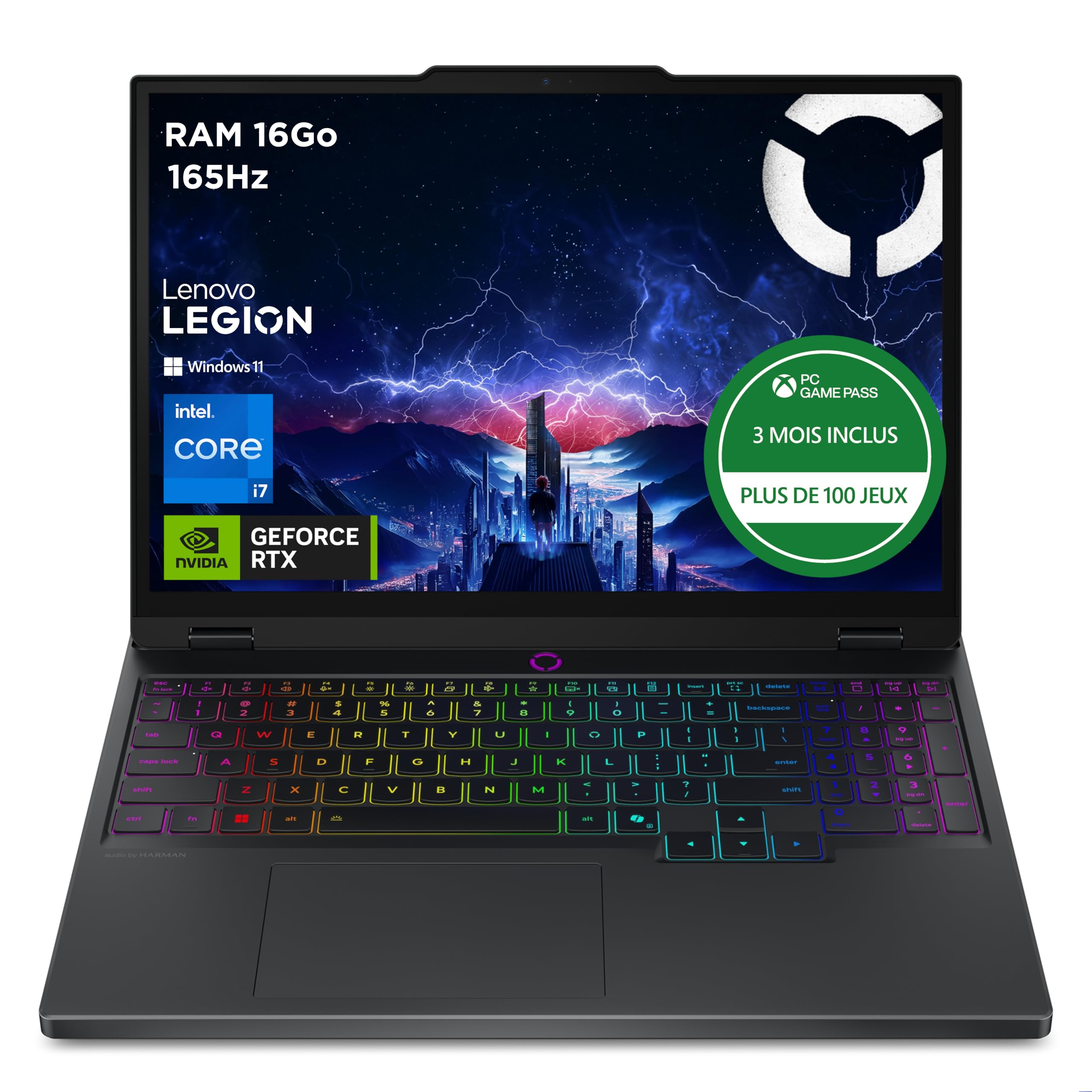 Lenovo Legion 5 15IRX10 - Ordinateur Portable Gaming 15.1'' OLED WQXGA 165Hz (Intel Core i7-13650HX, RAM 16Go, SSD 1To, NVIDIA RTX 5060 8GB, Windows 11) Clavier rétroéclairé RGB AZERTY Français - Noir