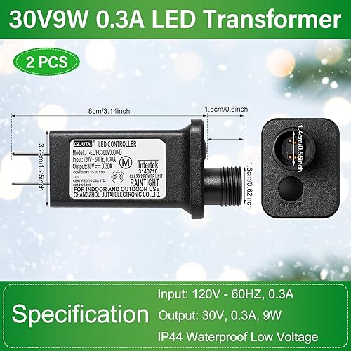 Miniatura 9 de 2 piezas de transformador LED de repuesto clase 2 fuente de alimentación para cadena de luces de Navidad, decoraciones inflables, controlador LED