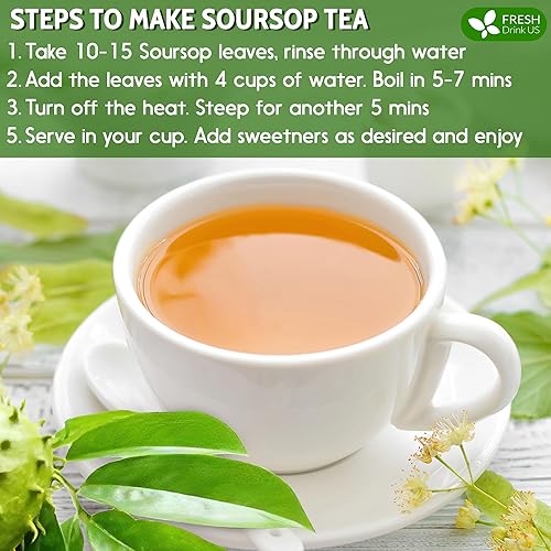 Miniatura 9 de Té de hojas secas de guanábana orgánica, certificado por USDA y sin OMG, 275-300 hojas enteras de guanábana, graviolaguanábana, artesanal, graviola,