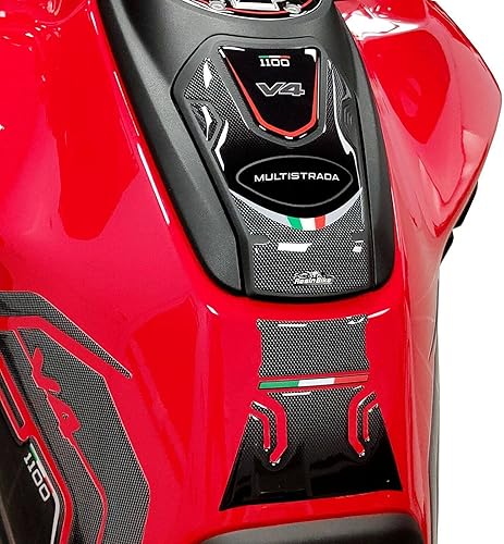 Miniatura 6 de Motorcycle 3D Stickers Compatible with Ducati Multistrada V4 1100 2021. Tank Protector Protection from Impact and Scratches. Resin Stickers - Made