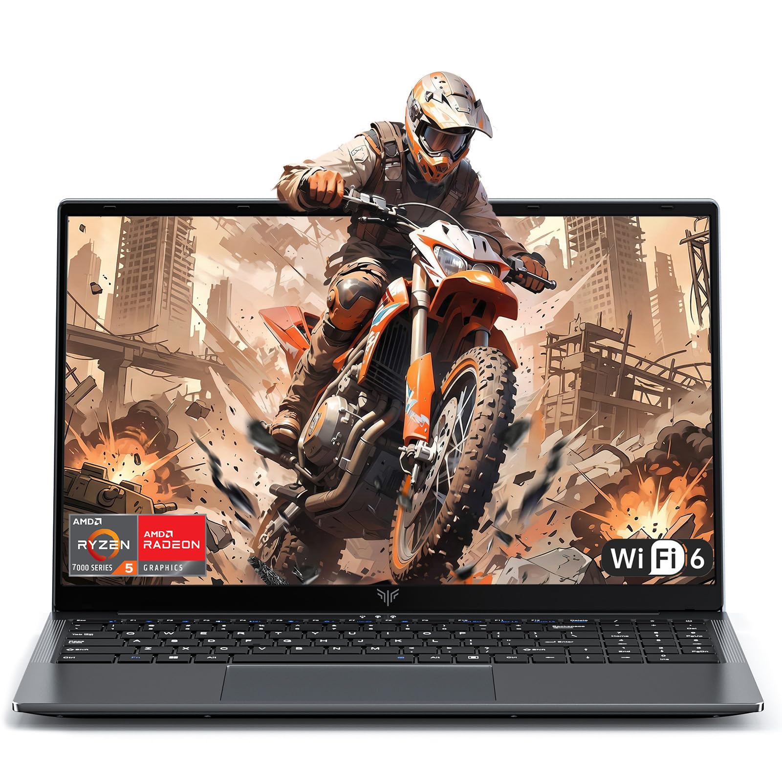 ACEMAGIC 15.6" Ordenador Portátil Ryzen 5 7430U, hasta 4.3GHz, Laptop 16 GB DDR4 RAM, 512GB M.2 NVMe SSD, WiFi 6, 1080 FHD, 180° Plegado, Tipo-C, USB 3.2, HDMI, BT5.2, Portatil Trabajo Estudio Gris