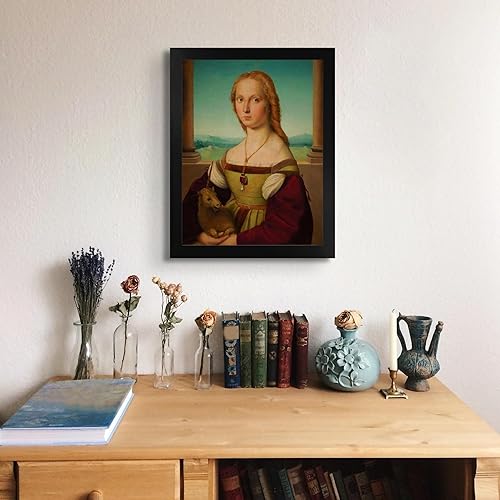 Vista 128 de Cabaña perdida de San Jorge y el dragón de Raphael Impresión en marco plano negro Reproducción de pintura de obras de arte fino Póster 2-San