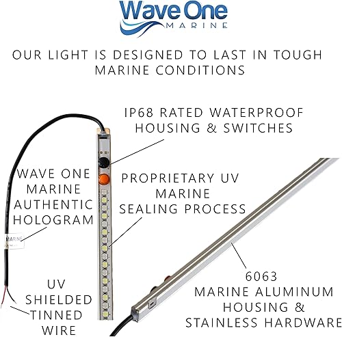 Miniatura 3 de Luz LED con tapa en T de doble color con interruptor  Luz de timón de cabina de cortesía para barco  Carcasa de barra impermeable  Hardware