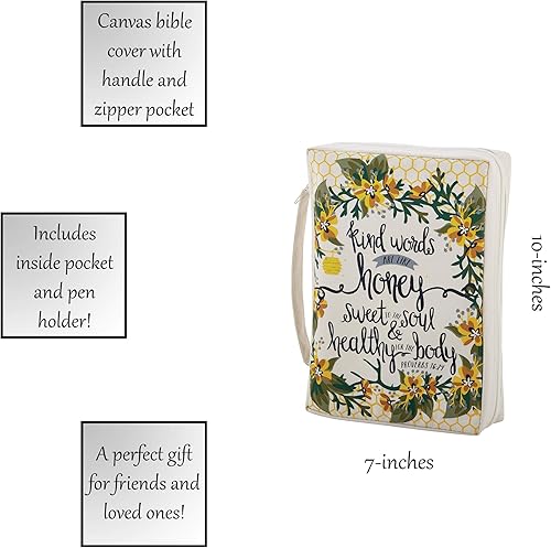 Miniatura 9 de Creative Brands Faithworks - Funda de lona para la Biblia con asa de transporte, colección de regalos de fe de prensa francesa, 7 x 10 pulgadas,