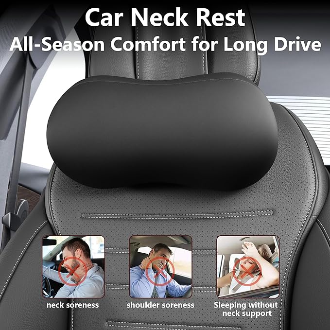 Almohada cervical para auto espuma viscoelástica negra miniatura 4