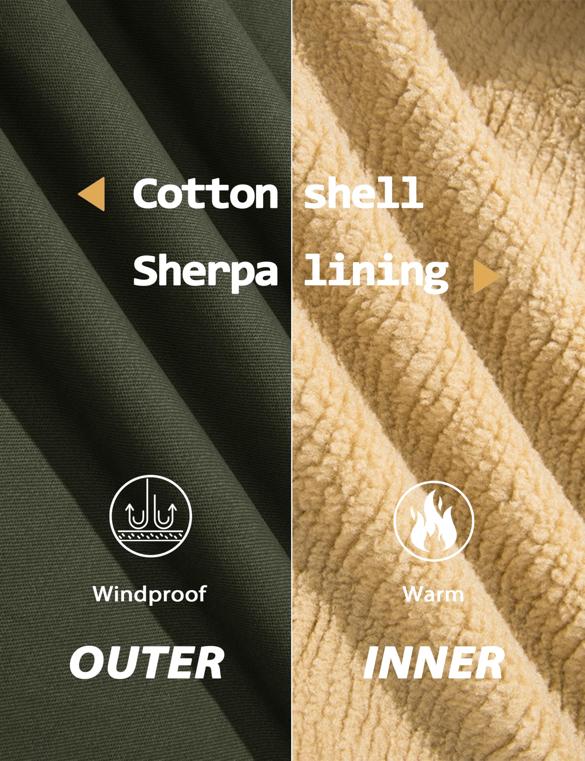 MAGCOMSEN Giacca Invernale da Uomo Giacca di Transizione Calda con Interno in Pile Giacca da Volo Antivento Giacca Bomber Cargo