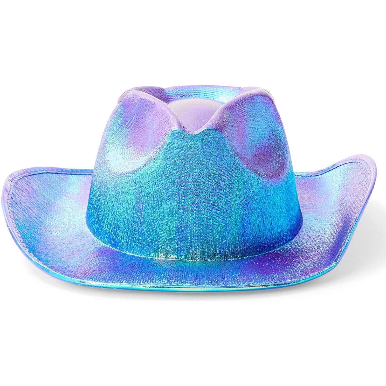 Zodaca Holographic Cowboy Hat - Purple Metallic Western EVA
