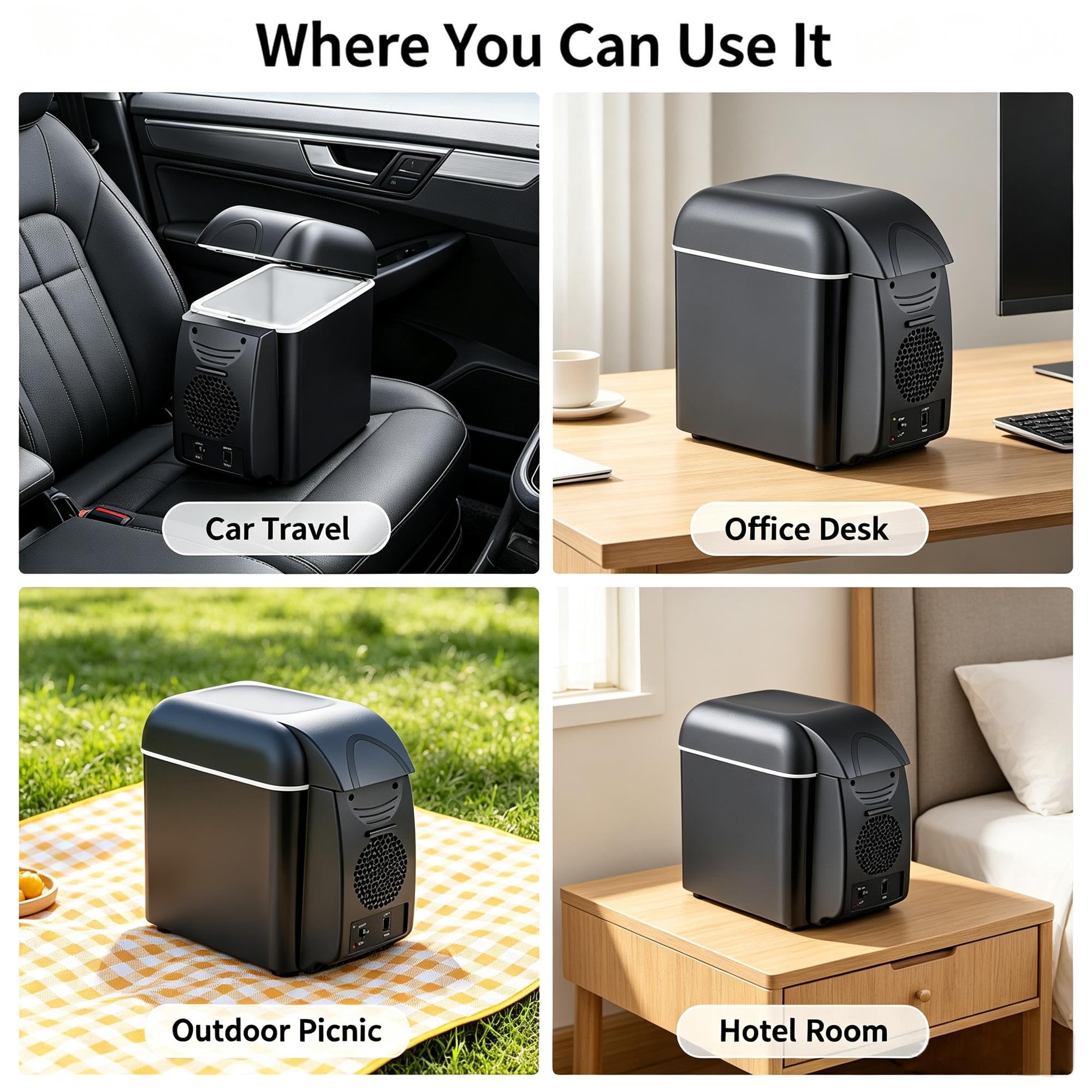 Mini Frigo Portatile 7.5L, Raffredda e Riscalda 12V 220V per Auto e Casa