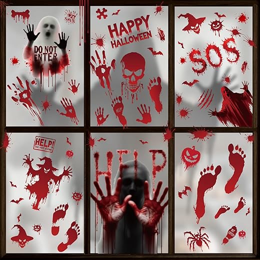 BBLIKE 10 Sheets Halloween Window Pictures – 30 x 20 x 0.5 cm