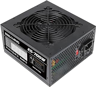 700W ATX Power Supply Non Modular PSU with 4+4 Pin Connectors Auto-Thermally Controlled 120mm Fan, 115/220V Switch