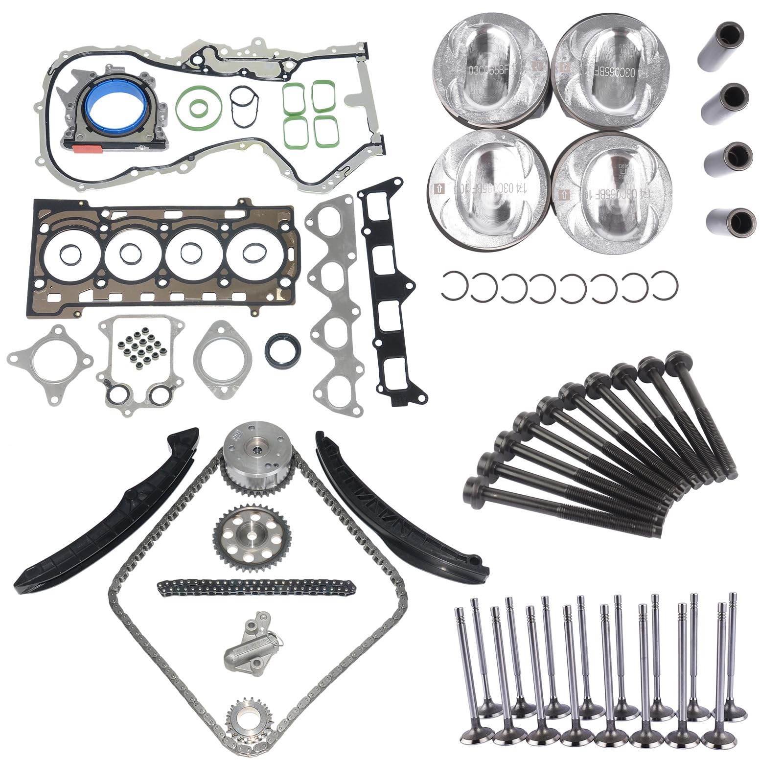 Kit de reparación de pistones compatible con A1 A3 E0s G0lf VI Je-tt a IV Ti-guan 1.4 FSI TSI 03C109469J 03C109571B