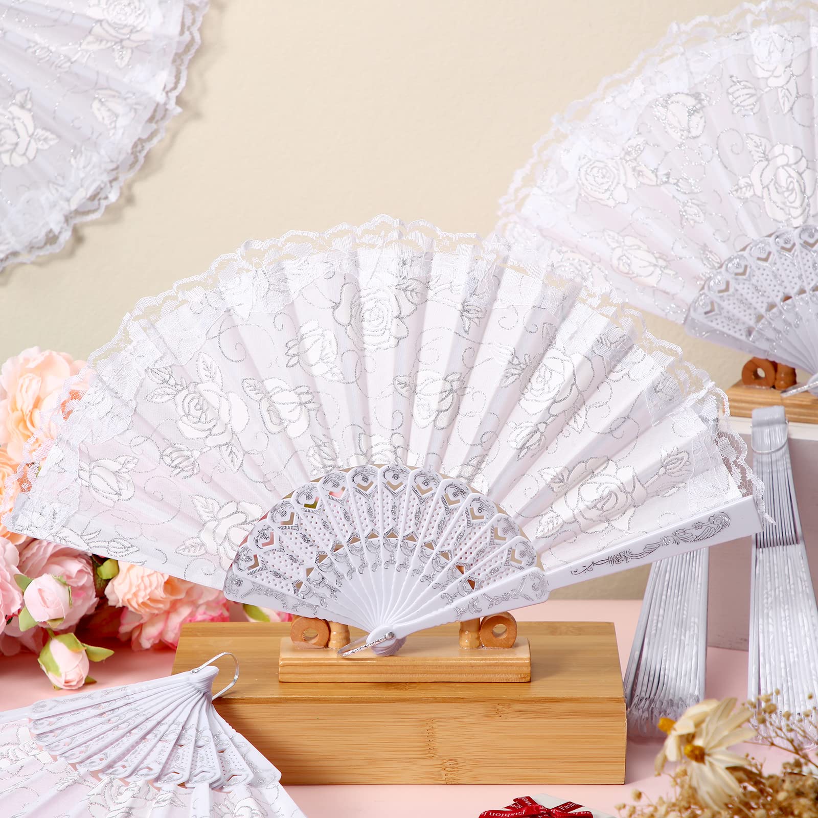Amazon.com: Maitys 70 Pcs Lace Floral Hand Fans Retro  display picture 2