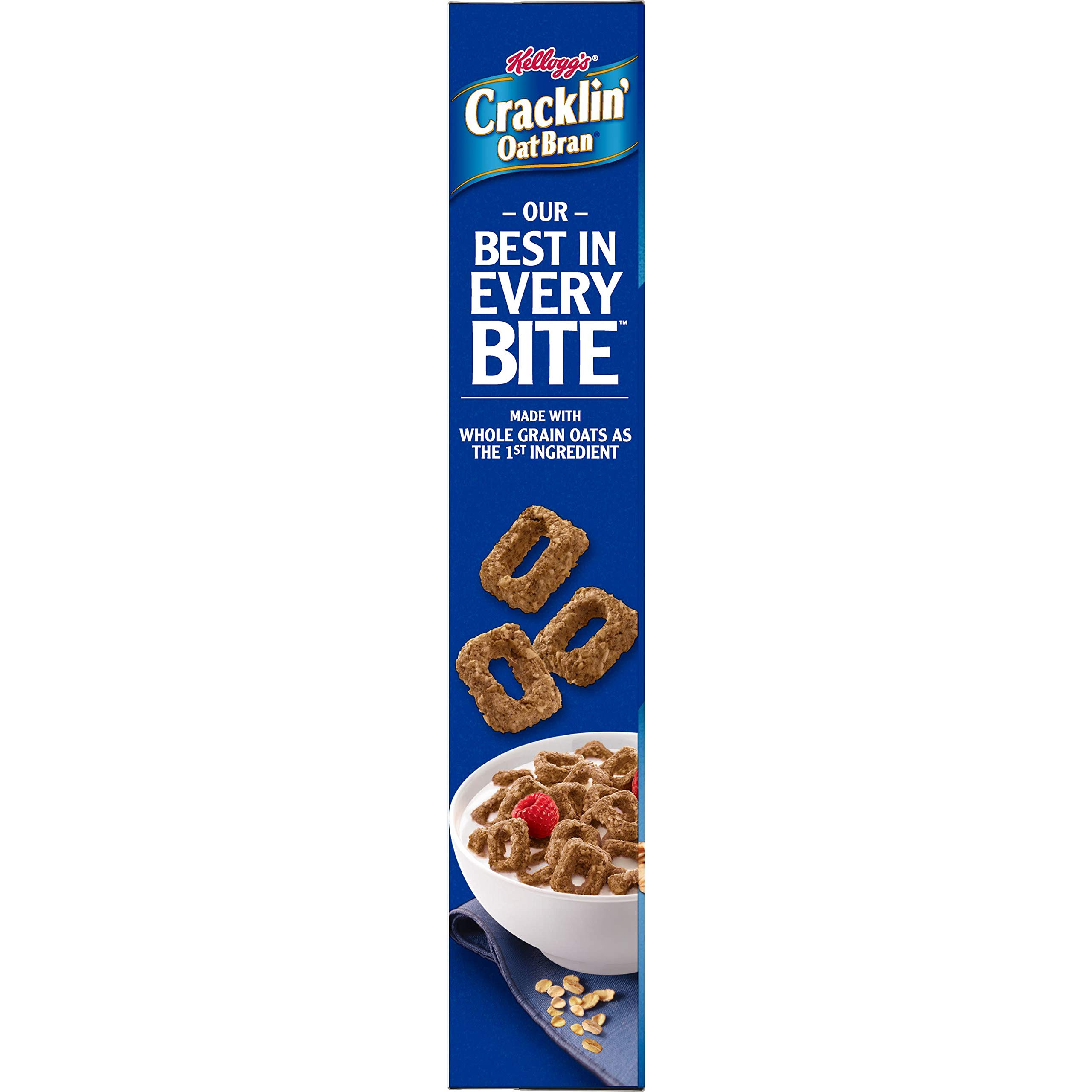 Kellogg’s Cracklin’ Oat Bran Breakfast Cereal, High Fiber Cereal, Kids