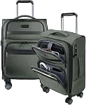 KROSER Softside Bagage extensible avec poches d'affaires avant, Valises de 20 pouces avec roues de spinner & Intégré TSA Lock, sac à bagages en rouleau de valise durable avec USB Port, Bourgogne