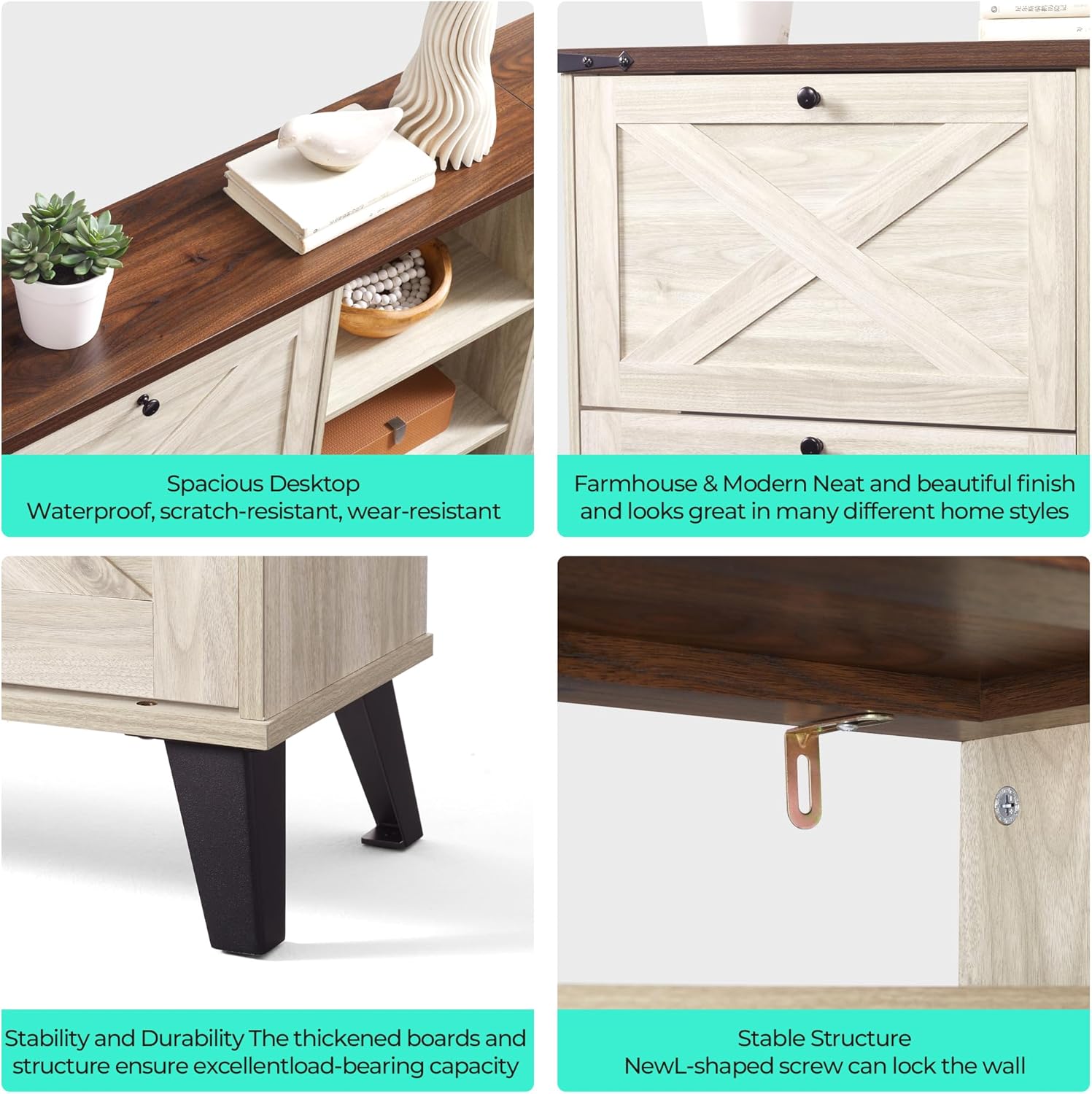 LINSY Shoe Storage Cabinet, Large Shoe Cabinet with Flip Drawers, Farmhouse Shoe Rack Cabinets for Boots, Wood Hidden Shoes Storage Organizer for Entryway, Front Door, Hallway, Washed White