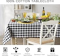 Vista 4 de Colección DII Buffalo Check, mantel clásico de granja, 60 x 120, rojo y negro