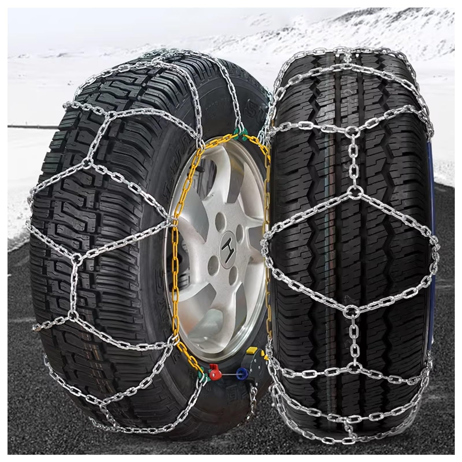 Cadenas de nieve for coche, cadenas de neumáticos de meta, for coches, cadenas de nieve, Montaje rápido tensión automática, for delantero Barro Nieve Hielo(235/55 R19)