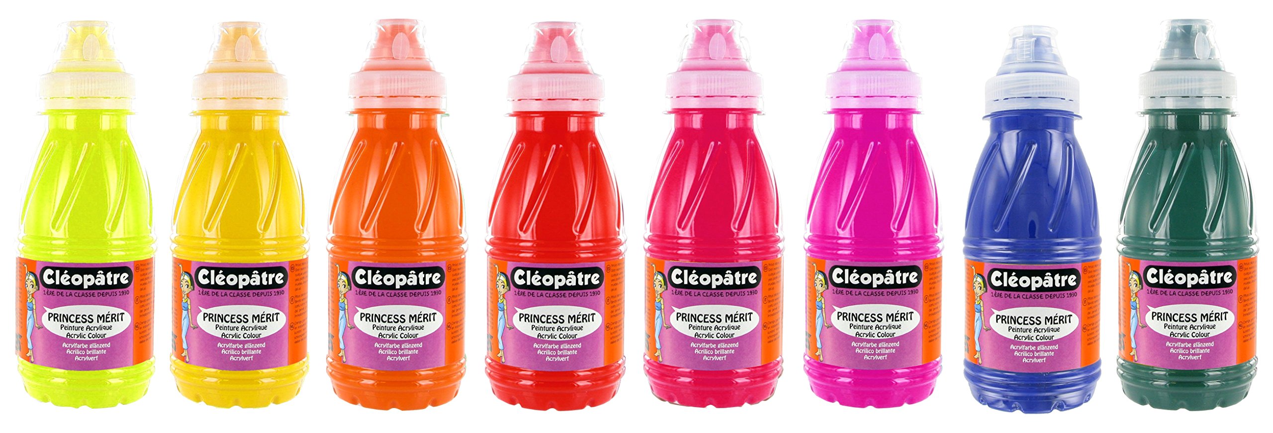 Kleopatra zestaw 8 farb akrylowych 250 ml Różne kolory