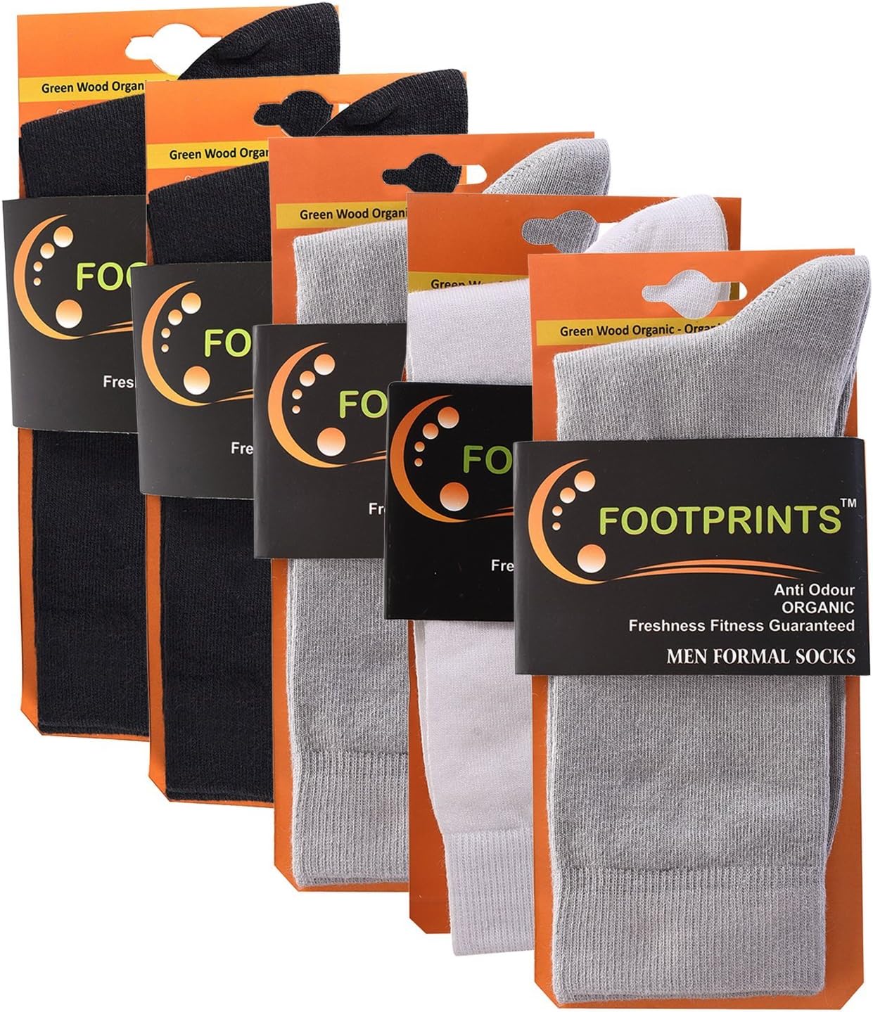 FOOTPRINTSOdourfree Organic Cotton & Bamboo Men Formal Socks - Pack of 5