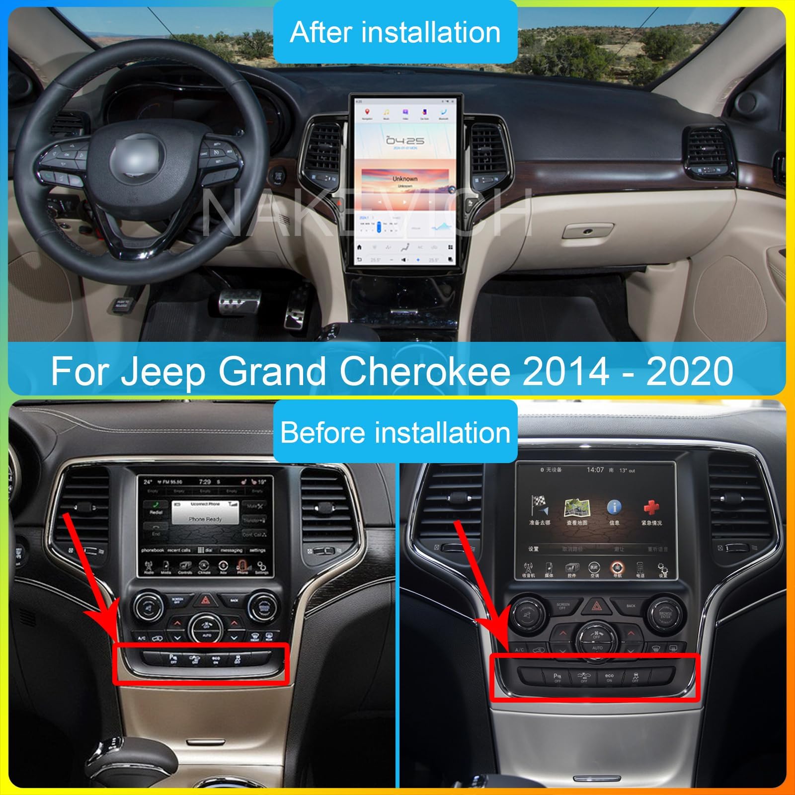 Amazon.com: NAKEVICH 14.4 Inch Qualcomm Android 11 Car Radio for