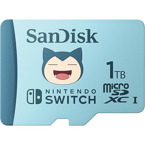 SanDisk 1TB Pokémon Snorlax microSDXC Card Licensed for Nintendo-Switch - Made for Nintendo-Switch 1, OLED, and Lite - SDSQXAO-1T00-GN6ZK