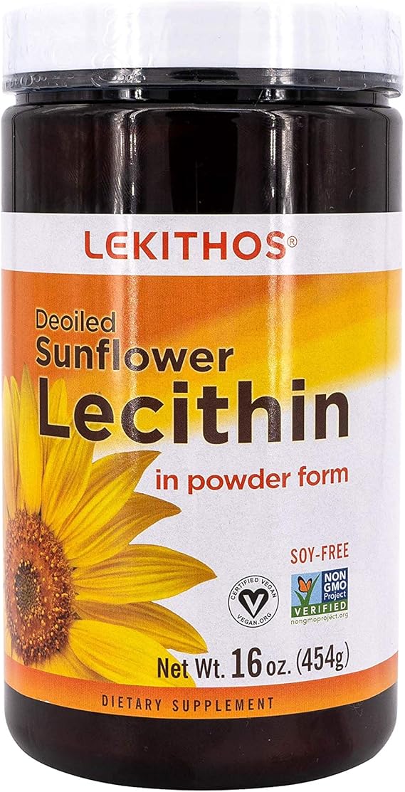 Lekithos Sunflower Lecithin Powder 16 oz Rich in
