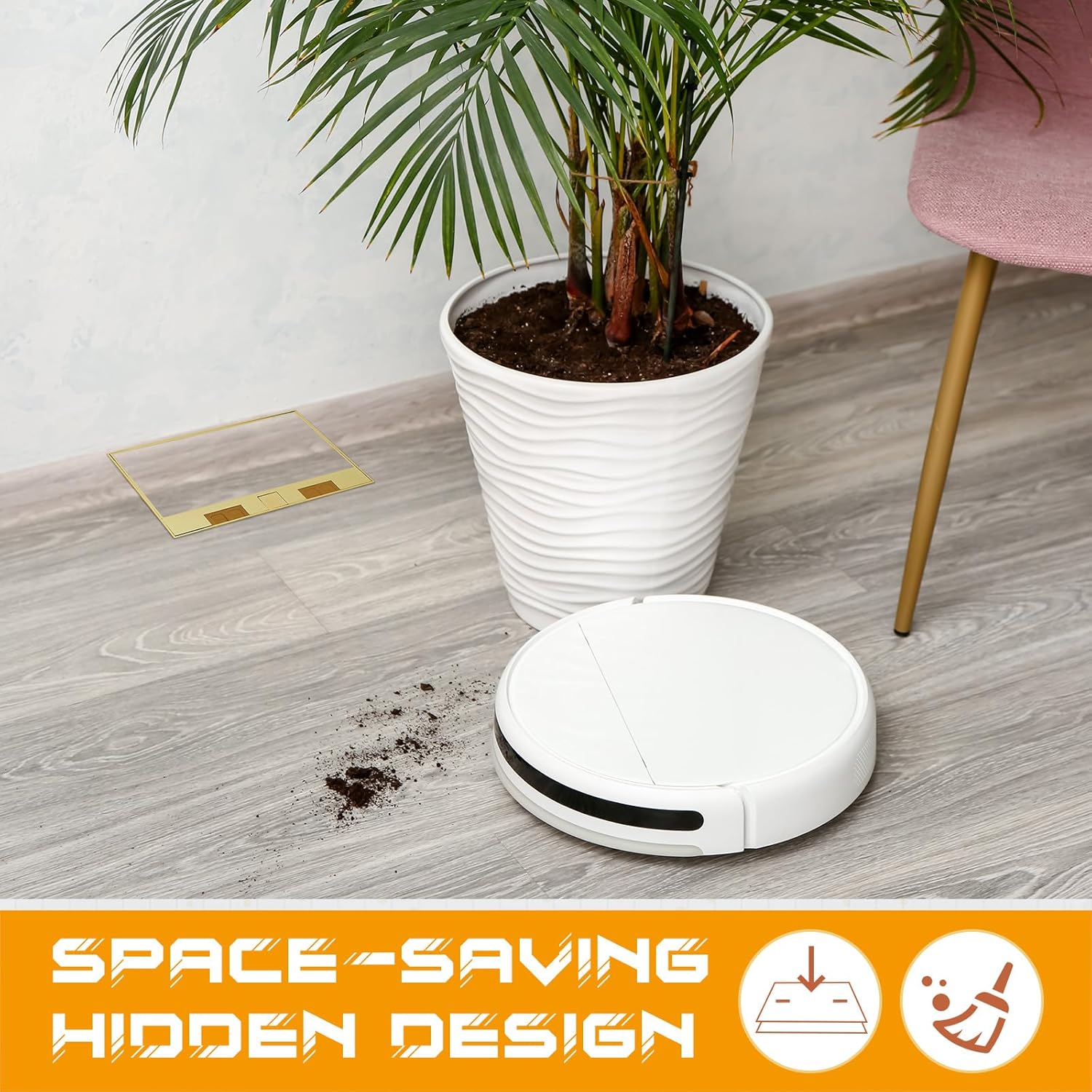 Recessed Floor Outlet Box with 4 Power Outlets, USB-a & USB-c Charging Ports and Dual Rj45 Ethernet Ports, Low Profile Flip-up Hidden in-Floor Outlet for Conference Table Home Office