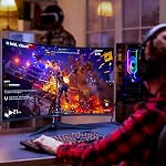 24 Inch Curved 180Hz Gaming Monitor, 1800R Curved Gaming Monitor, 1ms MPRT, FHD(1920×1080P), Freesync, HDMI2.0,DP1.4, VESA Mountable(HDMI Cable Incl.), Black