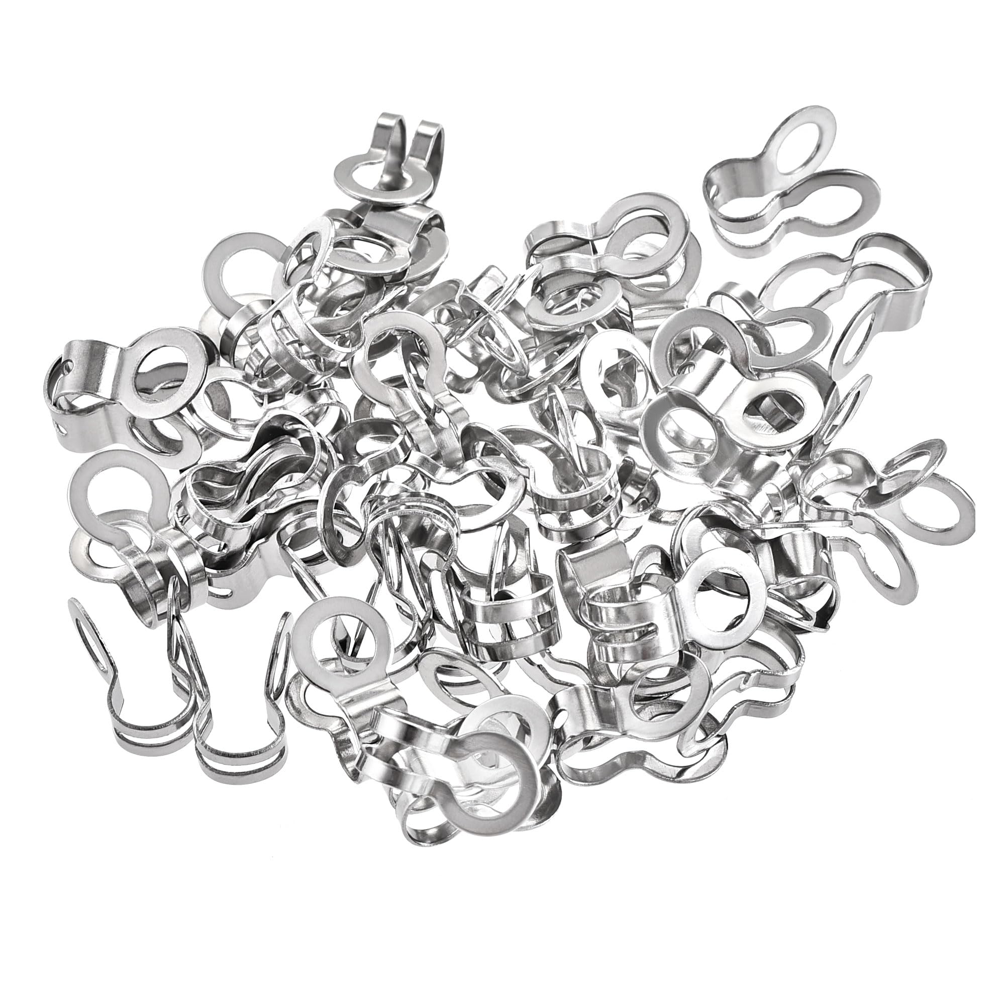 uxcell Ball Chain Connector, 4mm 4.5mm Double Ring Style Link Stainless Steel Loop Connection, Pack of 50-image-12