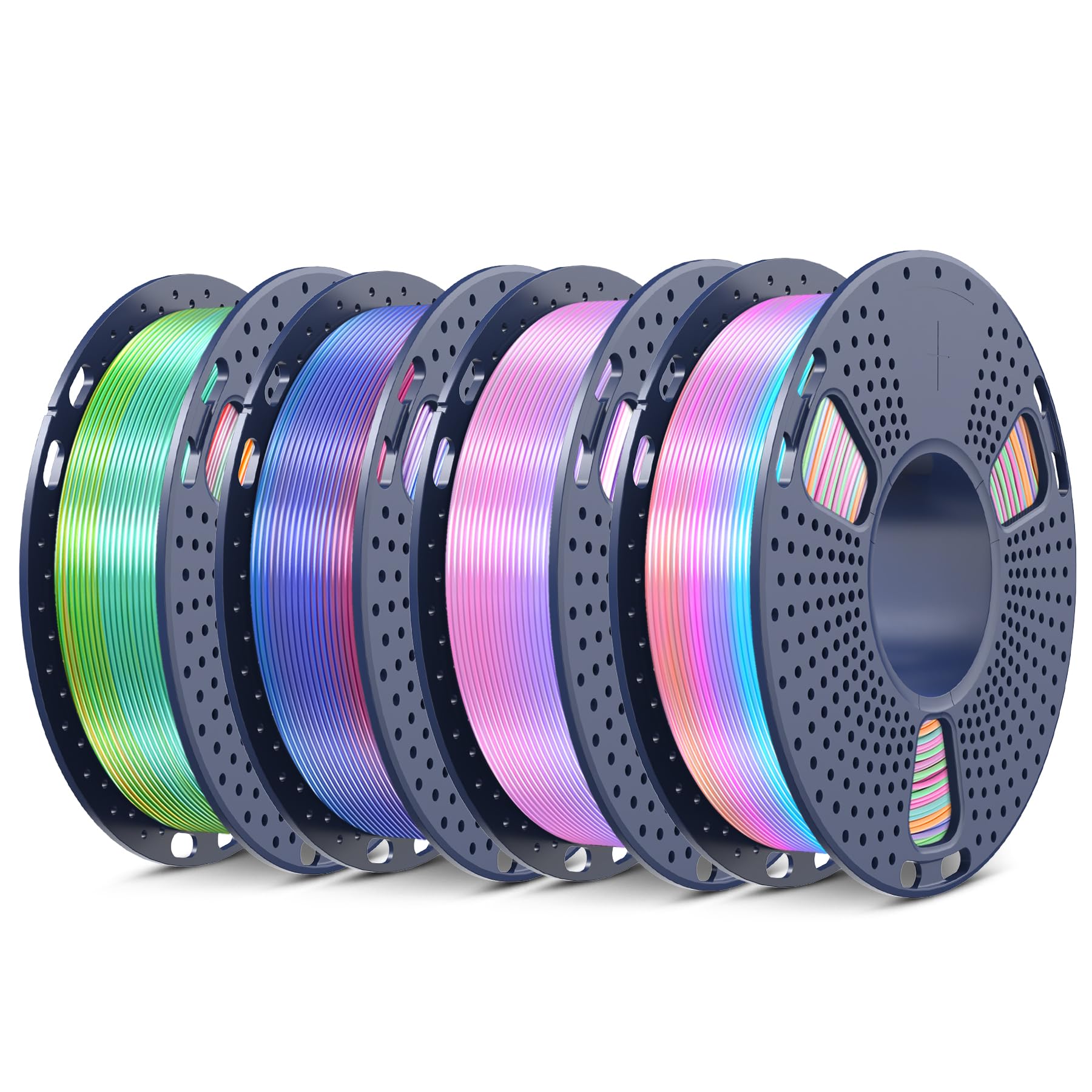 SUNLU 0.25KG Rainbow Silk Filament Bundle,1kg in Total, (Rainbow 01-04)