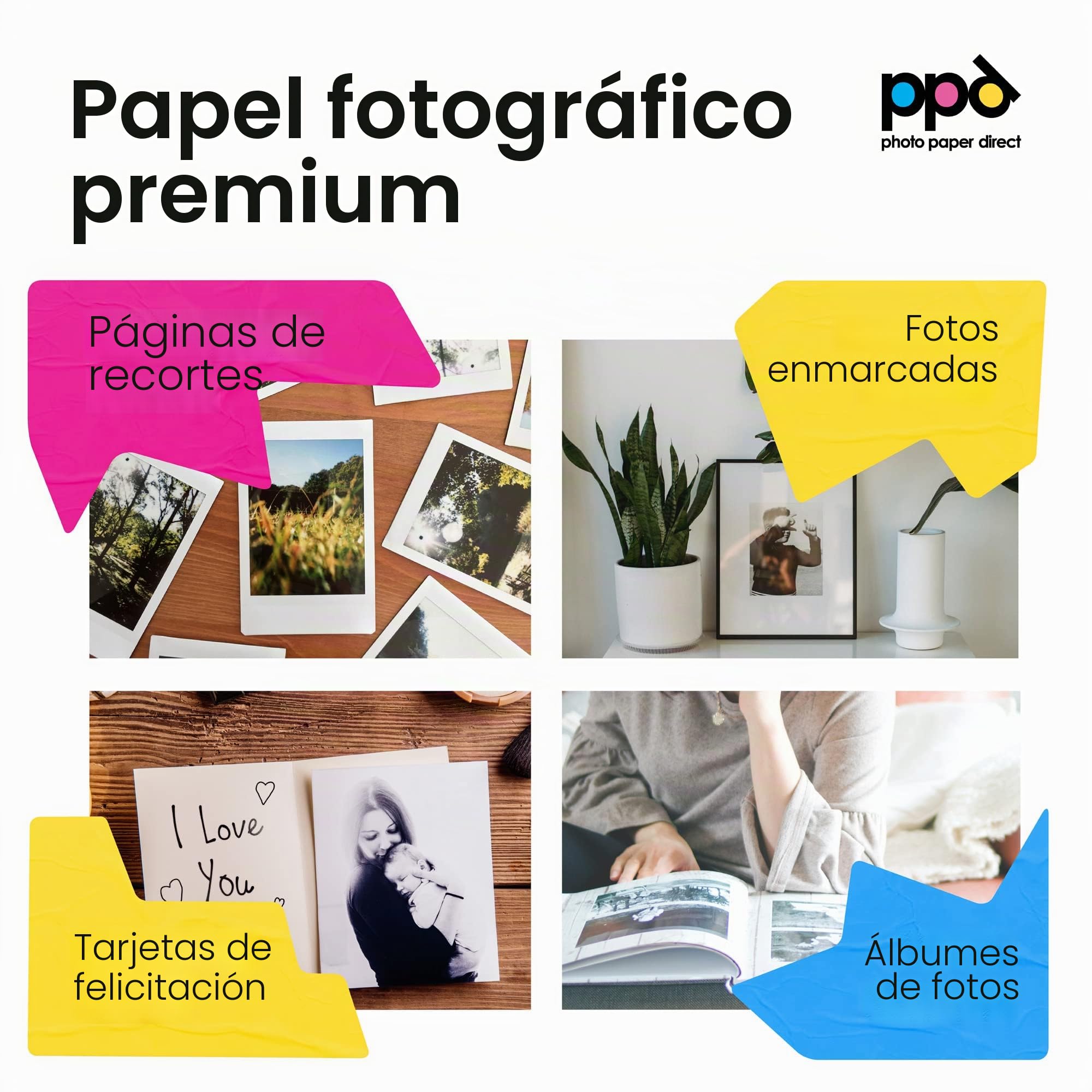 PPD Inkjet - A3 Plus x 100 Hojas de Papel Fotográfico Satinado Perlado 280 g/m² - Calidad Profesional - Secado Instantáneo - Para Impresión de Inyección de Tinta - PPD-23-100