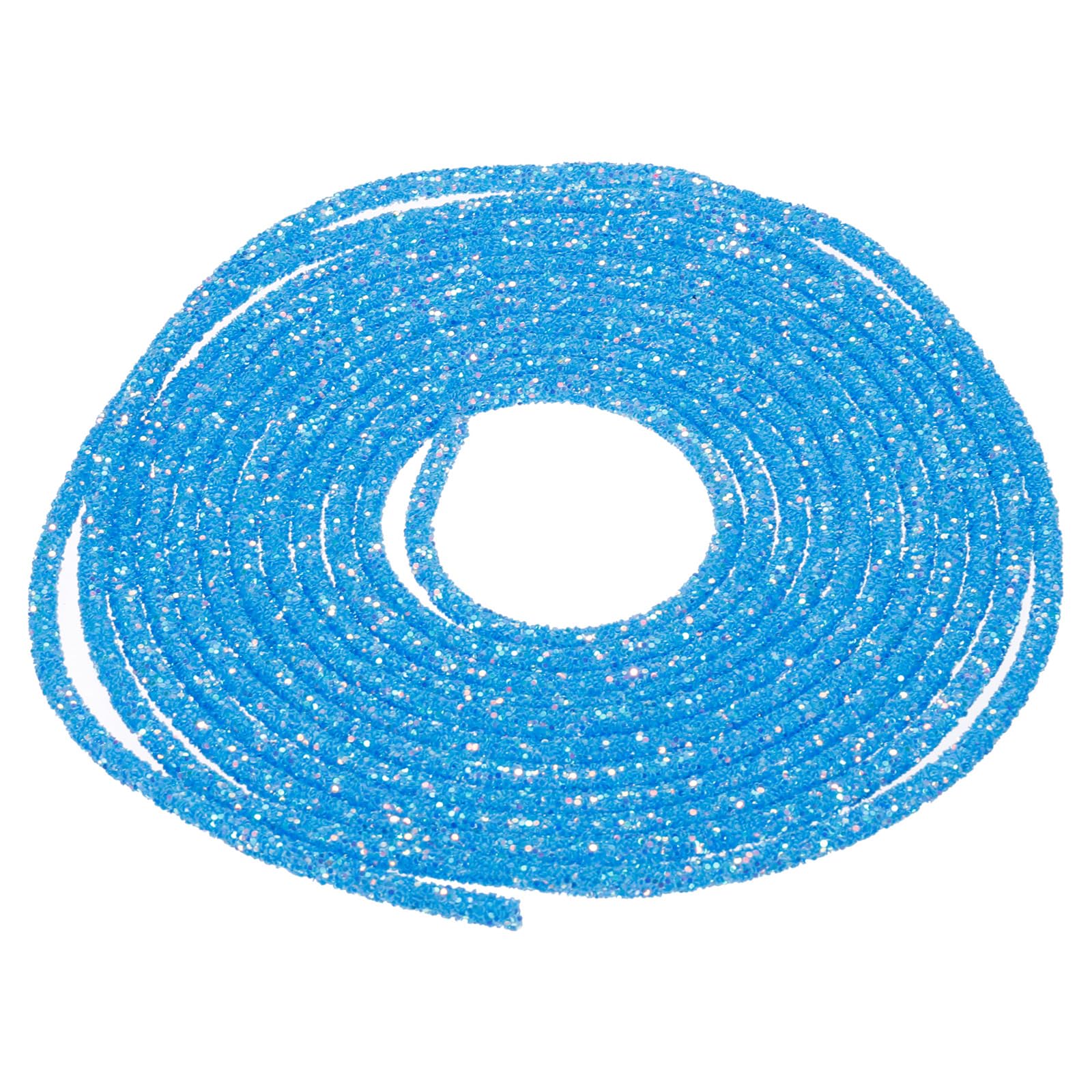 sourcing map 5 Yard 6mm 0.24 inch Glitter Sequins Rope Sequins Rhinestone Tube Cord for DIY Wedding Dresses Costume Clothing Shoes Jewelry Accessory Clear White — view 56