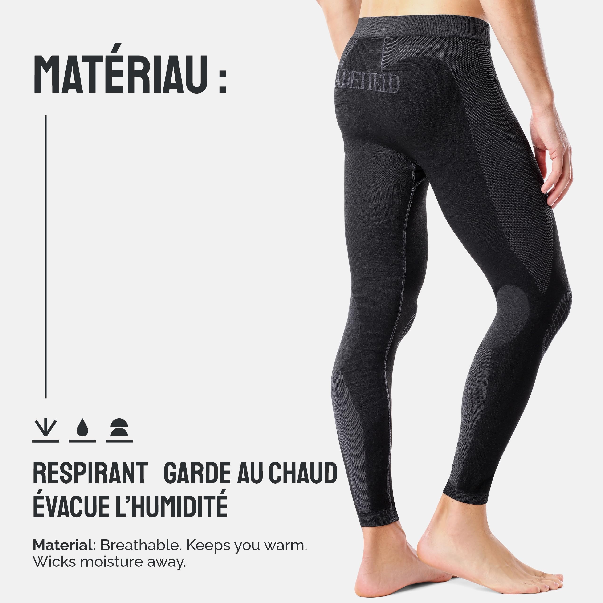 Ladeheid Caleçon Thermique Long sous-vêtements Homme LAGI002
