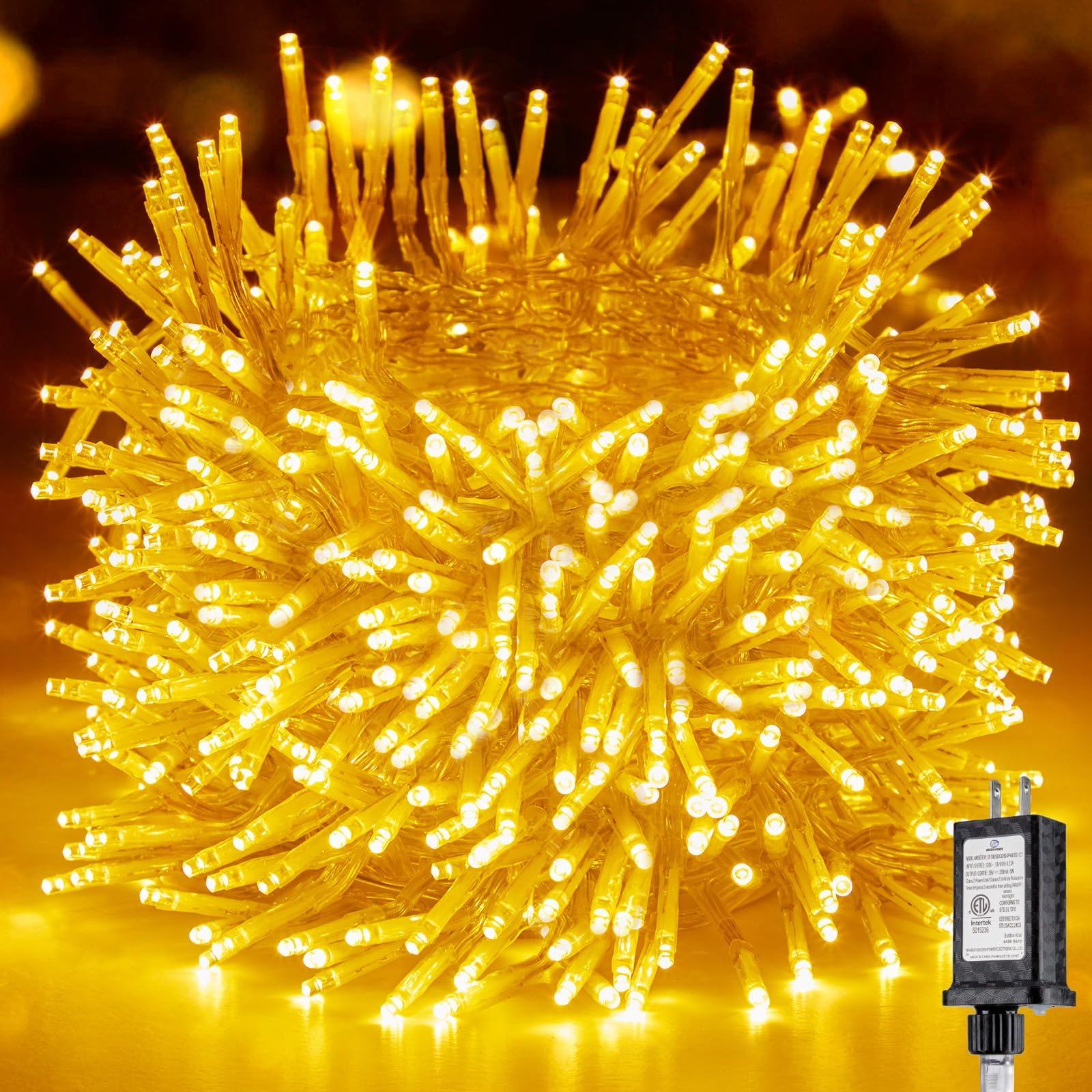 Christmas Tree Lights Outdoor - 200 LED 10 Ft Firecrackers String, 12 Modes Timer Waterproof Connectable Plug-in Twinkle Fairy Lights for Xmas Tree Garland Party