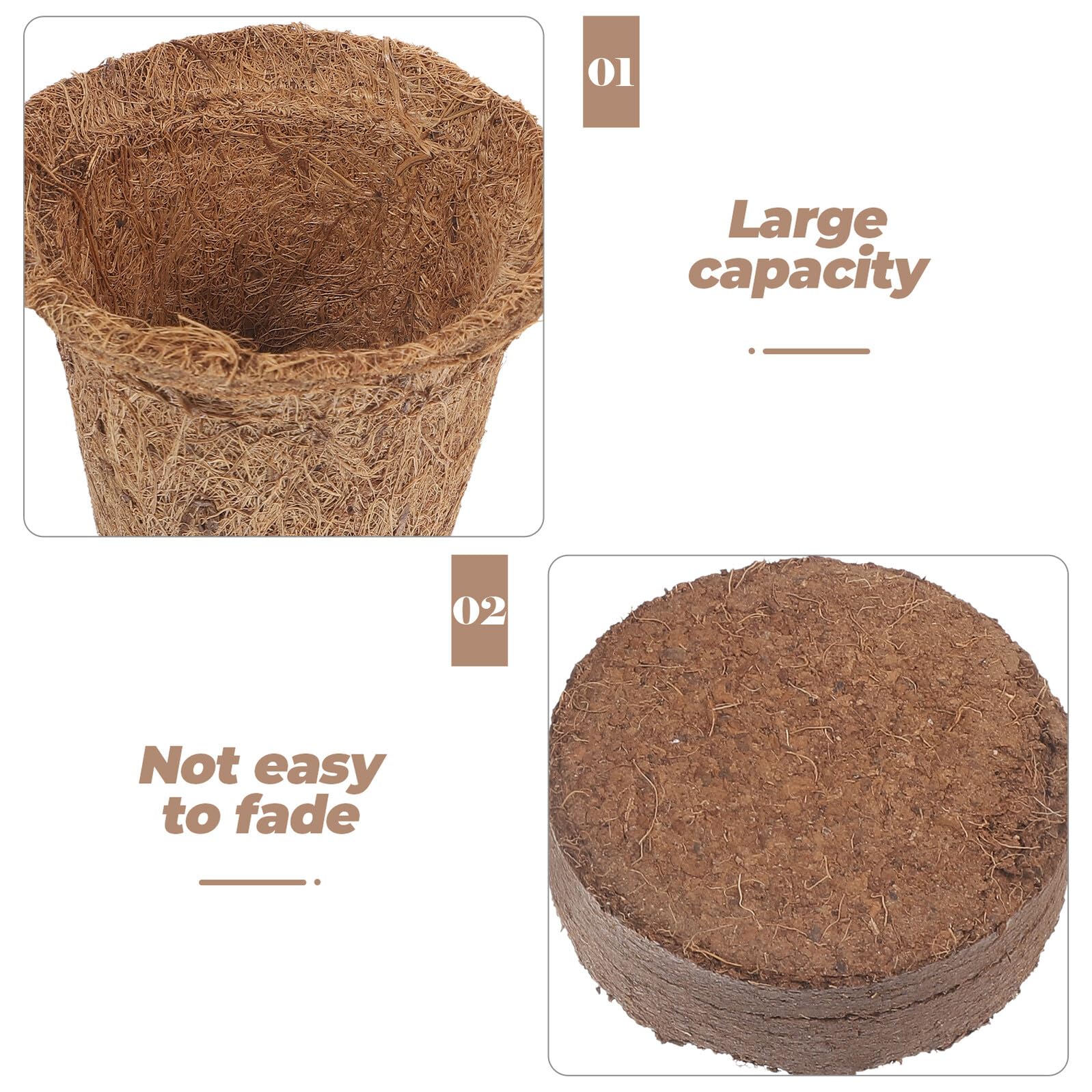 10 Pots de Démarrage, 10 Paquet de Terreau, 15 Étiquettes pour Plantes Jardinière Écologique pour Semis et Plantation en Intérieur et Extérieur