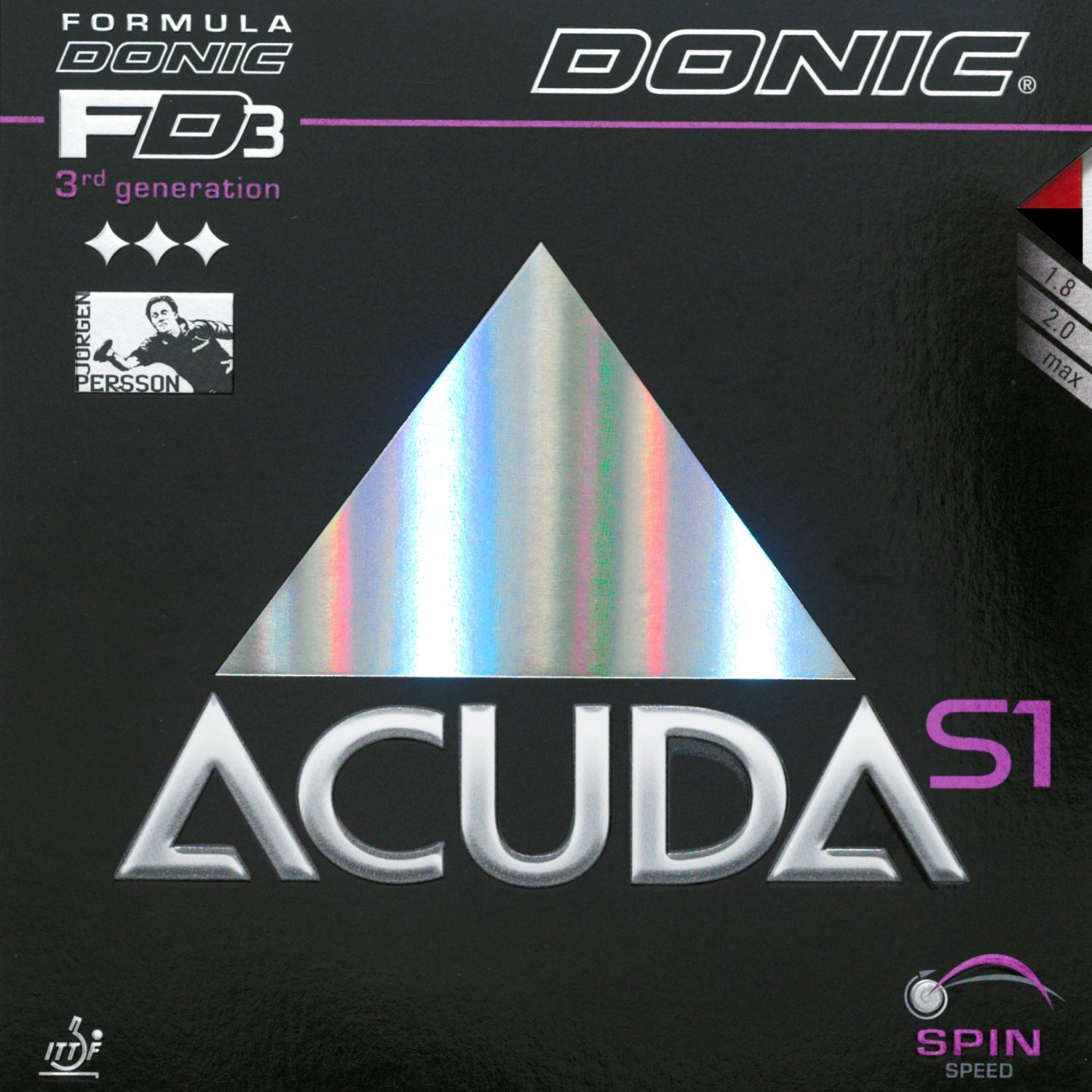 DONIC Acuda S1 Table Tennis Rubber, Colour - Black-image-30