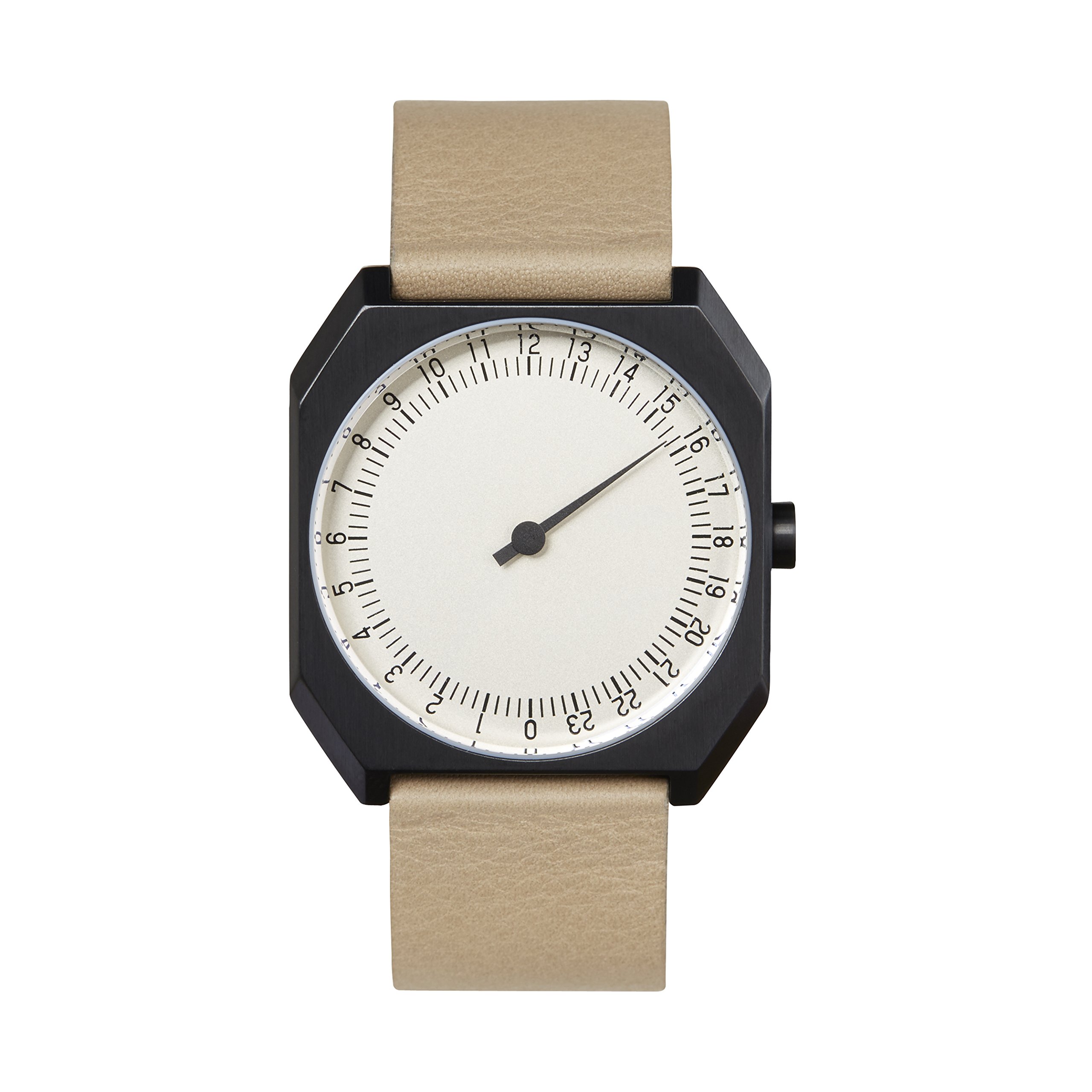 slow Jo 29 - Beige Vintage Leather, Black Case, Creme Dial