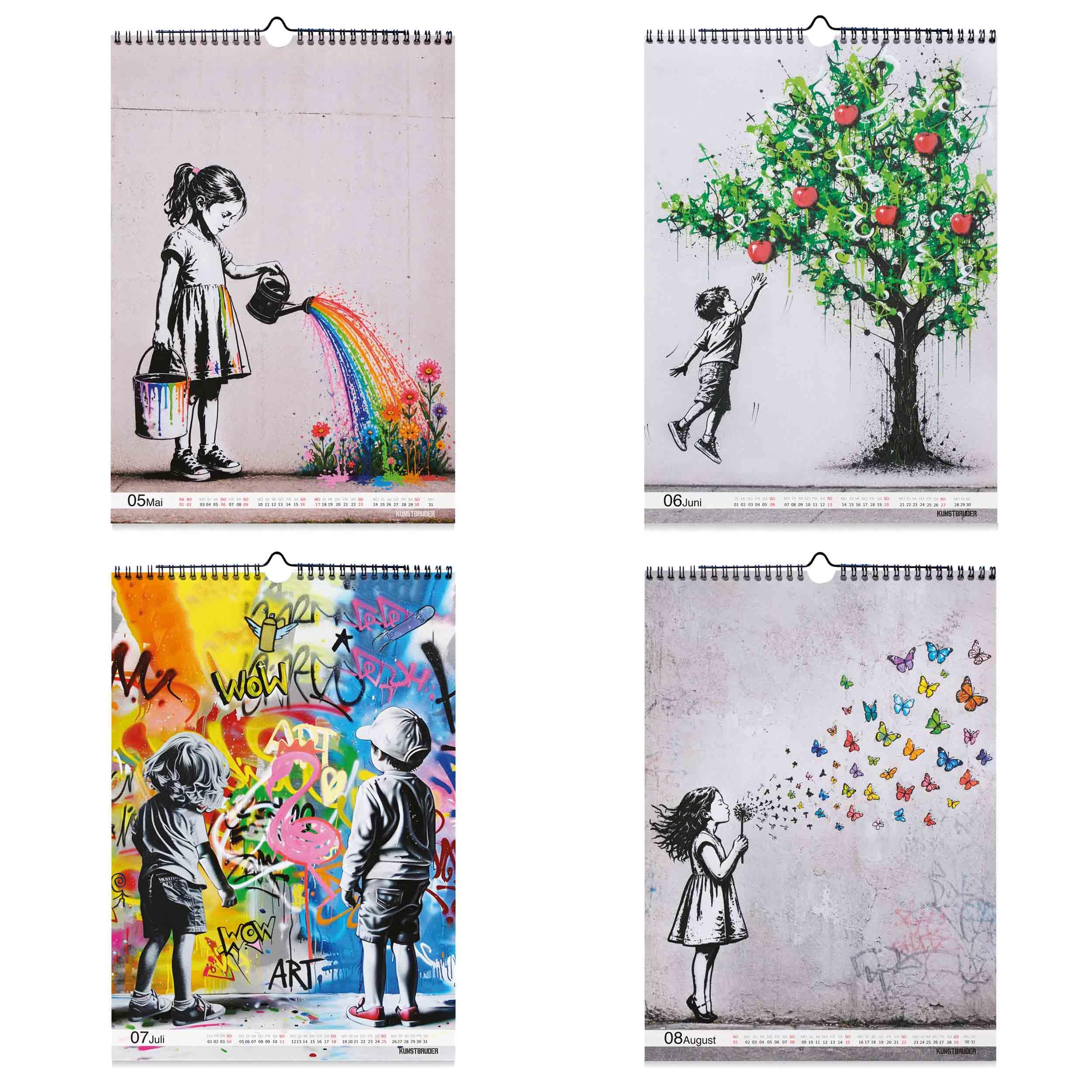 Moderne Banksy Kalender 2027 – XXL A2 Hochformat Streetart-Kunst Jahreskalender