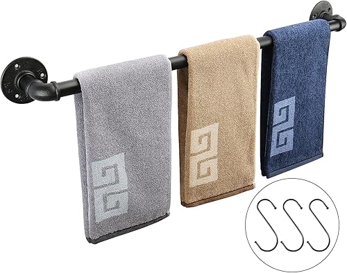 Miniatura 10 de NearMoon Toallero Industrial de Tubería, Accesorio Portador de Toallas de Ferretería de Baño de Servicio Pesado, Soporte de Estante para Toallas de