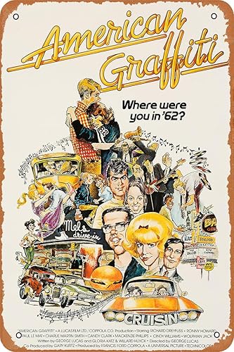 Letrero de metal retro, letrero de hojalata vintage, póster de película de graffiti americano para cafetería, bar, pub, cueva, garaje, hogar,